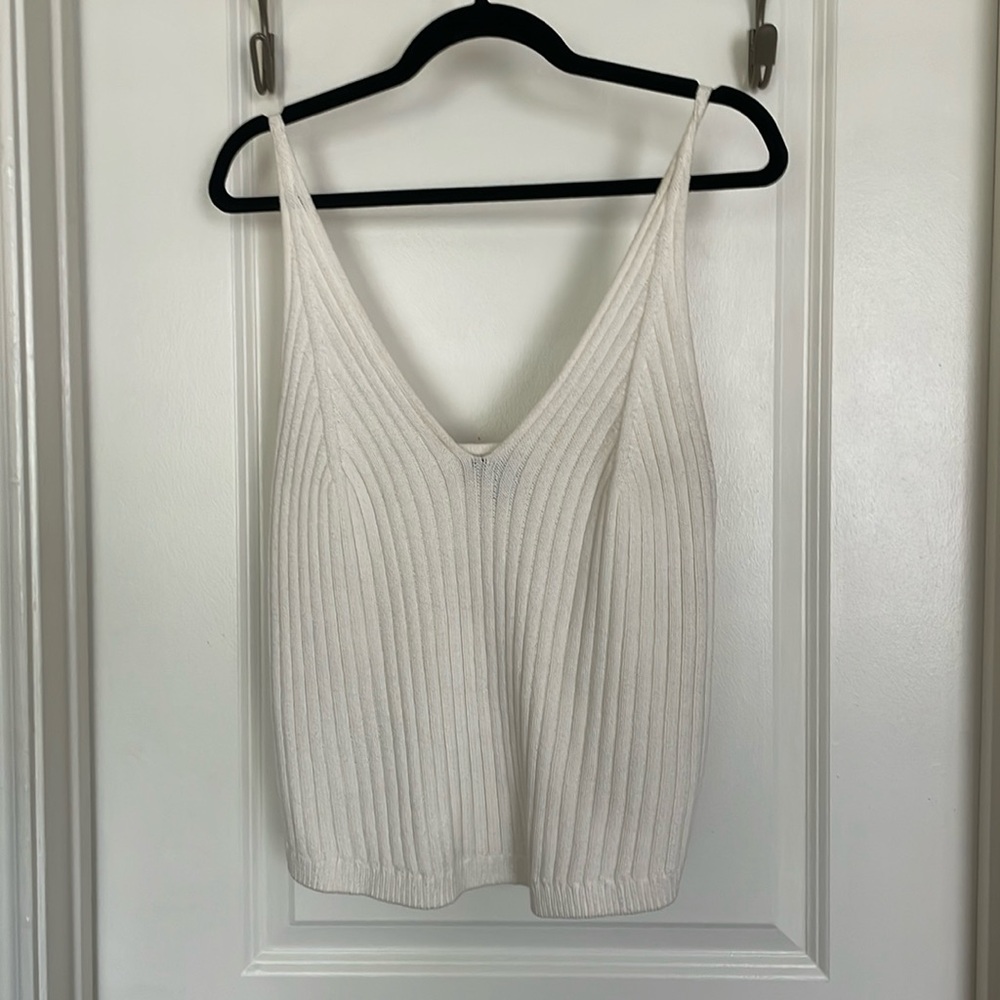 White Express knit tank